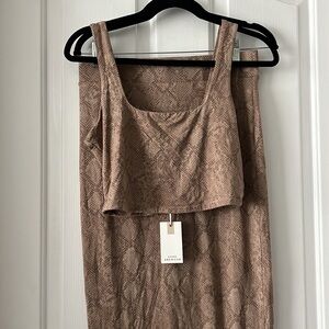 Good American Snake Print Skirt Set